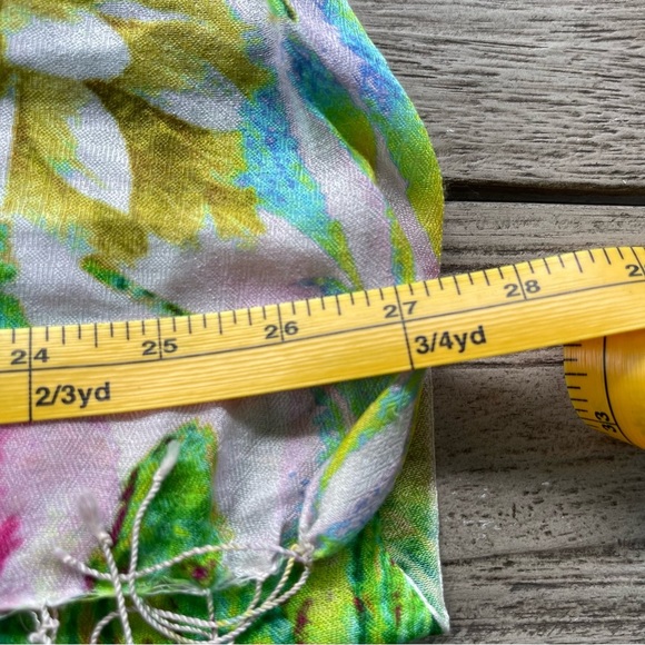 Tolani Vibrant Tropical Floral Silk Scarf - Picture 3 of 6